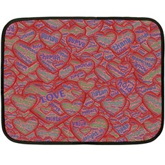 Love Hearts Valentines Connection Double Sided Fleece Blanket (mini)  by Pakrebo