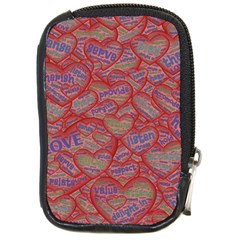 Love Hearts Valentines Connection Compact Camera Leather Case by Pakrebo