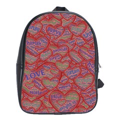 Love Hearts Valentines Connection School Bag (large) by Pakrebo