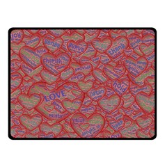 Love Hearts Valentines Connection Double Sided Fleece Blanket (small)  by Pakrebo