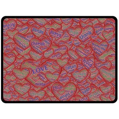 Love Hearts Valentines Connection Double Sided Fleece Blanket (large)  by Pakrebo