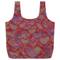 Love Hearts Valentines Connection Full Print Recycle Bag (xl) by Pakrebo