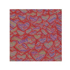 Love Hearts Valentines Connection Small Satin Scarf (square) by Pakrebo