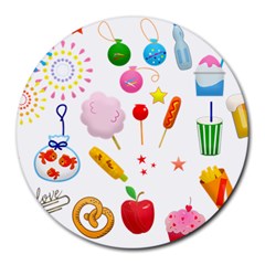 Summer Fair Food Goldfish Round Mousepads by Pakrebo