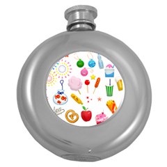 Summer Fair Food Goldfish Round Hip Flask (5 Oz) by Pakrebo