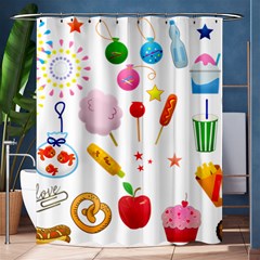 Summer Fair Food Goldfish Shower Curtain 60  X 72  (medium)  by Pakrebo