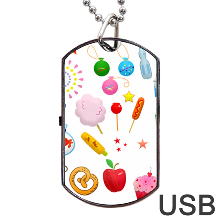 Summer Fair Food Goldfish Dog Tag USB Flash (One Side)