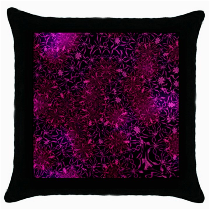 Retro Flower Pattern Design Batik Throw Pillow Case (Black)