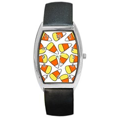 Candy Corn Halloween Candy Candies Barrel Style Metal Watch by Pakrebo