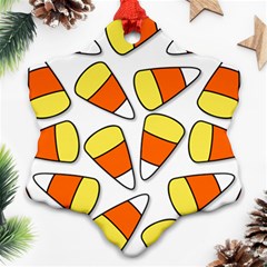 Candy Corn Halloween Candy Candies Ornament (snowflake) by Pakrebo