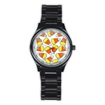 Candy Corn Halloween Candy Candies Stainless Steel Round Watch Front