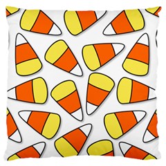 Candy Corn Halloween Candy Candies Large Flano Cushion Case (one Side) by Pakrebo