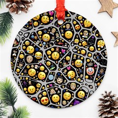 Mental Emojis Emoticons Icons Ornament (round) by Pakrebo