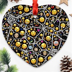 Mental Emojis Emoticons Icons Heart Ornament (two Sides)