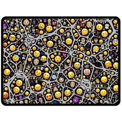 Mental Emojis Emoticons Icons Fleece Blanket (large)  by Pakrebo