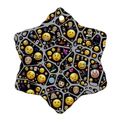 Mental Emojis Emoticons Icons Snowflake Ornament (two Sides)