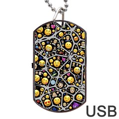 Mental Emojis Emoticons Icons Dog Tag Usb Flash (one Side) by Pakrebo