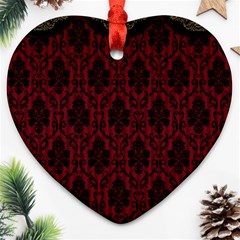 Scrapbook Background Curtain Swag Heart Ornament (two Sides) by Pakrebo