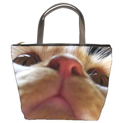 Funny Cute Cat Macro Eyes Bucket Bag by LoolyElzayat