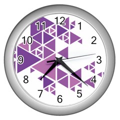 Art Purple Triangle Wall Clock (silver)