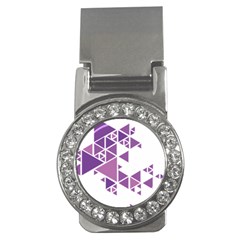 Art Purple Triangle Money Clips (cz)  by Mariart