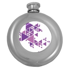 Art Purple Triangle Round Hip Flask (5 Oz) by Mariart