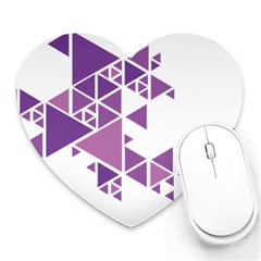 Art Purple Triangle Heart Mousepads by Mariart