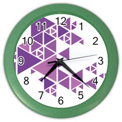 Art Purple Triangle Color Wall Clock by Mariart