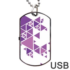 Art Purple Triangle Dog Tag Usb Flash (one Side) by Mariart