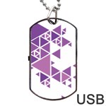 Art Purple Triangle Dog Tag USB Flash (One Side) Front