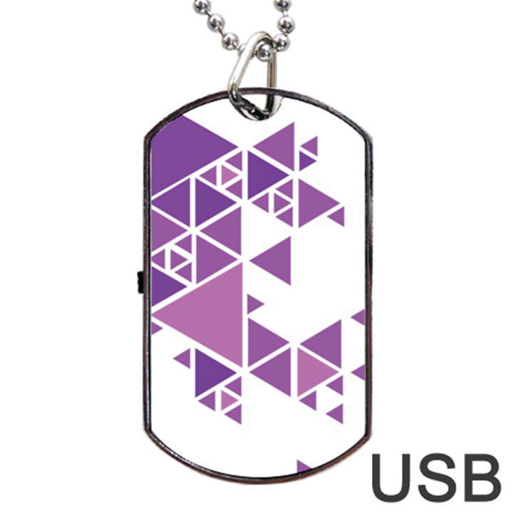 Art Purple Triangle Dog Tag USB Flash (One Side)