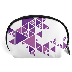 Art Purple Triangle Accessory Pouch (large) by Mariart