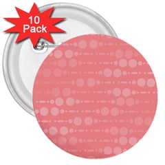 Background Polka Dots Pink 3  Buttons (10 Pack)  by Mariart