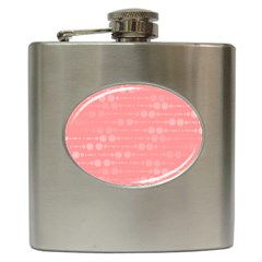 Background Polka Dots Pink Hip Flask (6 Oz) by Mariart