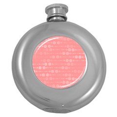 Background Polka Dots Pink Round Hip Flask (5 Oz) by Mariart