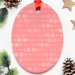 Background Polka Dots Pink Oval Ornament (two Sides) by Mariart