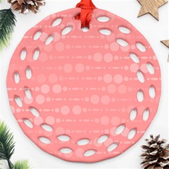 Background Polka Dots Pink Round Filigree Ornament (two Sides) by Mariart