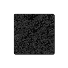 Black Rectangle Wallpaper Grey Square Magnet by Mariart