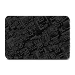 Black Rectangle Wallpaper Grey Plate Mats by Mariart