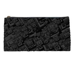 Black Rectangle Wallpaper Grey Pencil Cases by Mariart