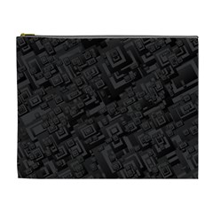 Black Rectangle Wallpaper Grey Cosmetic Bag (xl) by Mariart