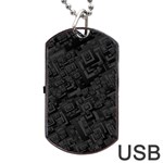 Black Rectangle Wallpaper Grey Dog Tag USB Flash (One Side) Front