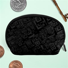 Black Rectangle Wallpaper Grey Accessory Pouch (large) by Mariart