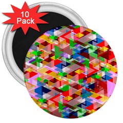 Background Triangle Rainbow 3  Magnets (10 Pack) 