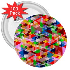 Background Triangle Rainbow 3  Buttons (100 Pack)  by Mariart