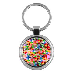 Background Triangle Rainbow Key Chains (round)  by Mariart