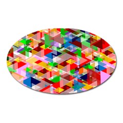 Background Triangle Rainbow Oval Magnet by Mariart