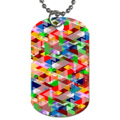 Background Triangle Rainbow Dog Tag (one Side)