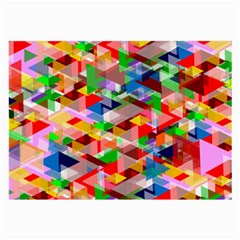 Background Triangle Rainbow Large Glasses Cloth (2-side) by Mariart