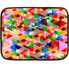 Background Triangle Rainbow Fleece Blanket (mini) by Mariart